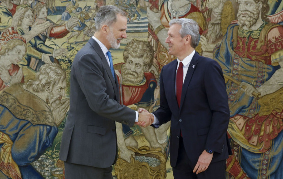 Rueda pone en valor ante el rey “la moderación, el sentidiño y la estabilidad” de Galicia